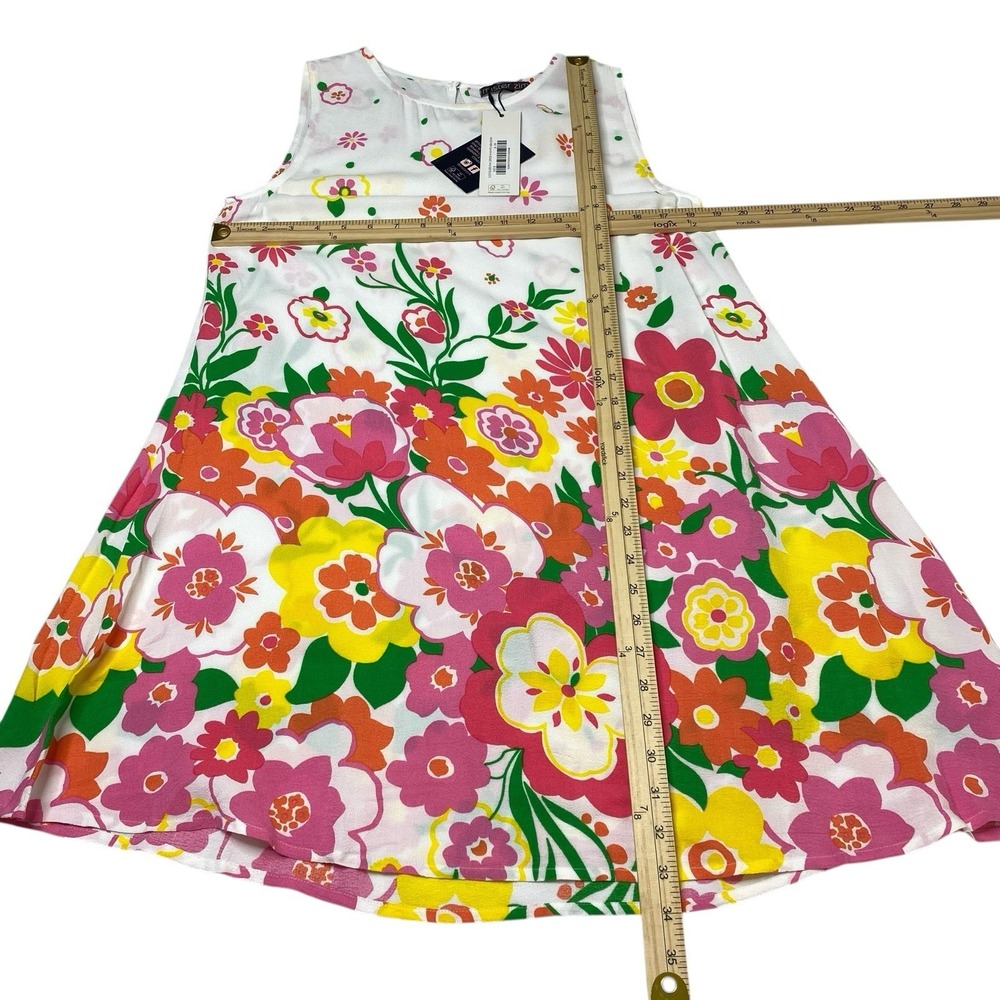 Mister Zimi Tina Lightweight Dress White Meadow Floral Sleeveless A-Line Size 8 - Picture 8 of 15